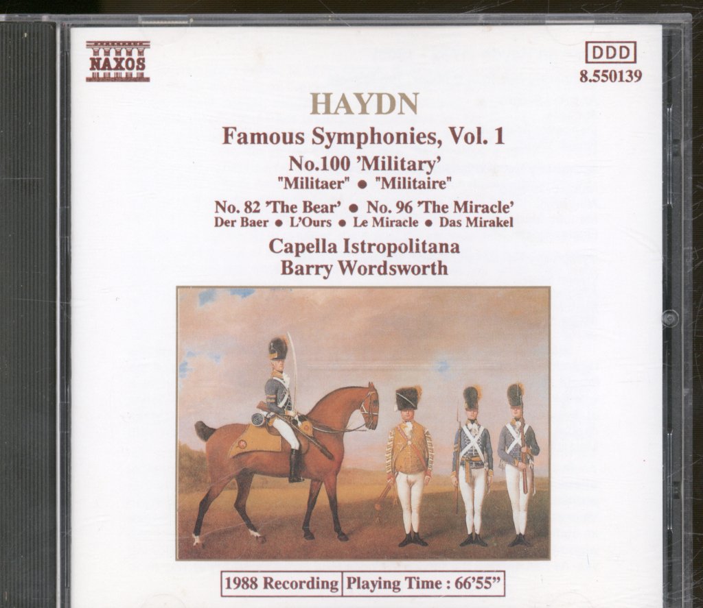 Capella Istropolitana, Barry Wordsworth - Haydyn - Famous Symphonies, Vol 1 (No.100 'Military' • No.82 'The Bear' • No.96 'The Miracle') - Cd