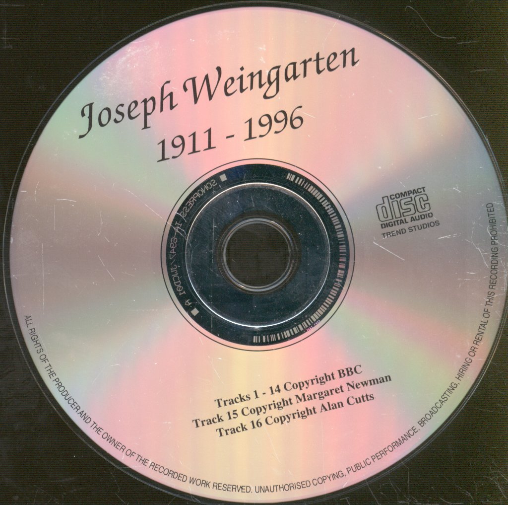 Joseph Weingarten - Joseph Weingarten 1911-1996 - Cd