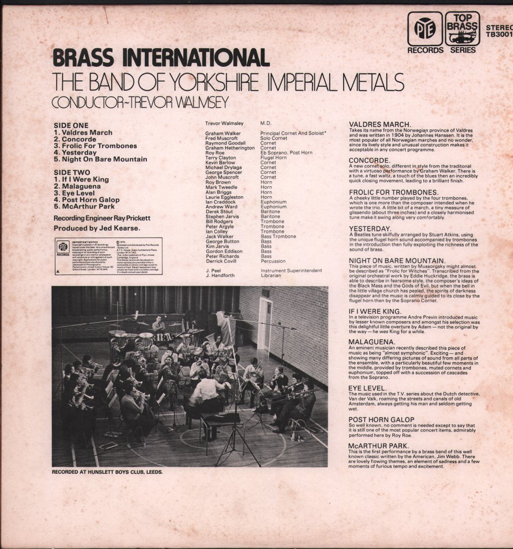 Band Of Yorkshire Imperial Metals - Brass International - Lp