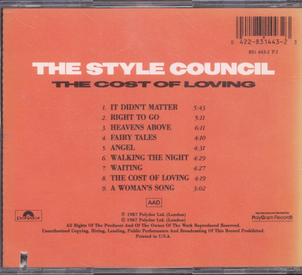 Style Council - Cost Of Loving - Cd