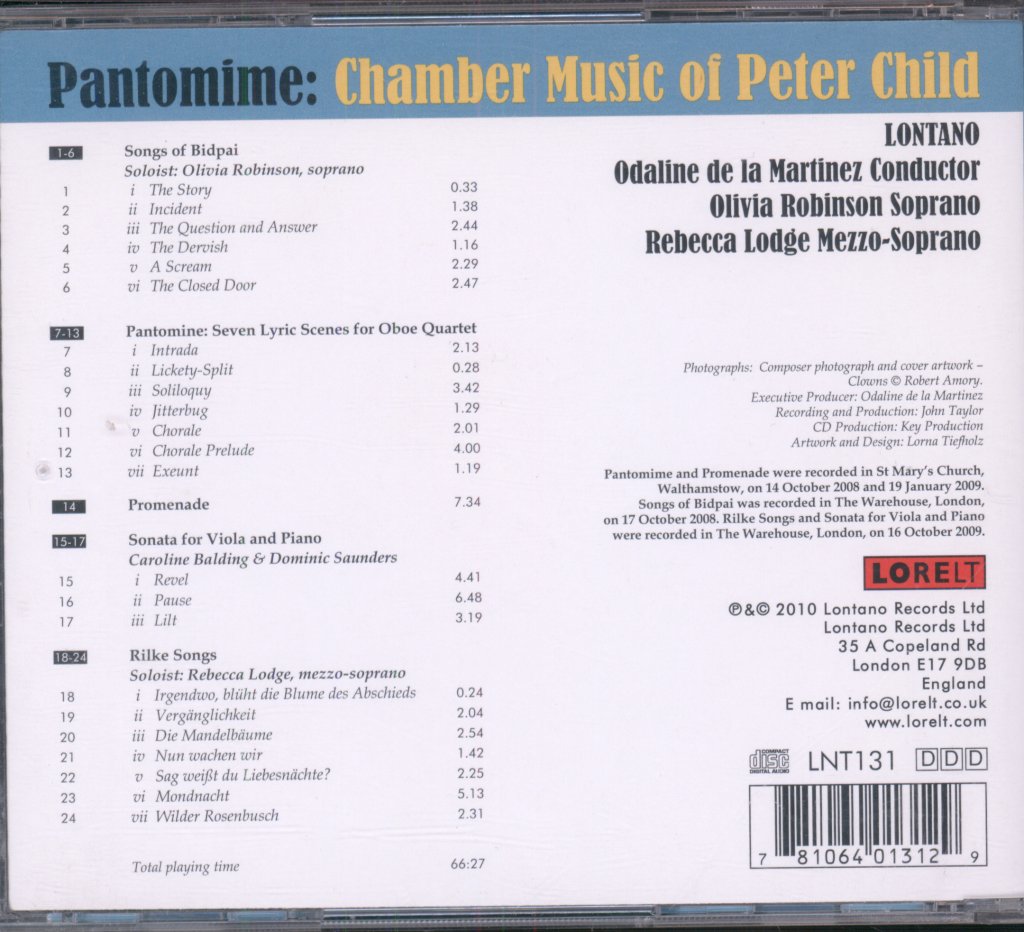 Lontano, Ondaline De La Martinez - Chamber Music Of Peter Child - Cd