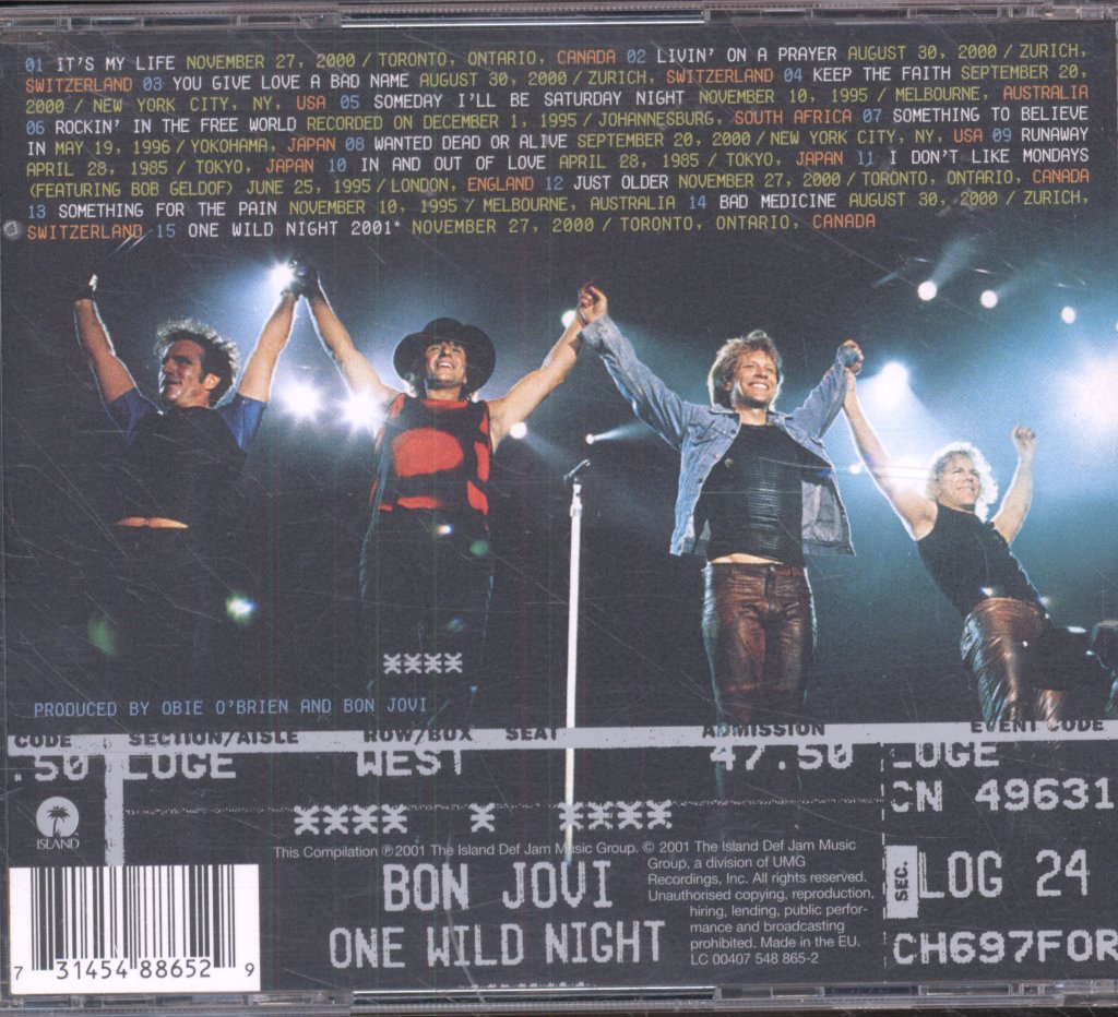 Bon Jovi - One Wild Night: Live 1985-2001 - Cd