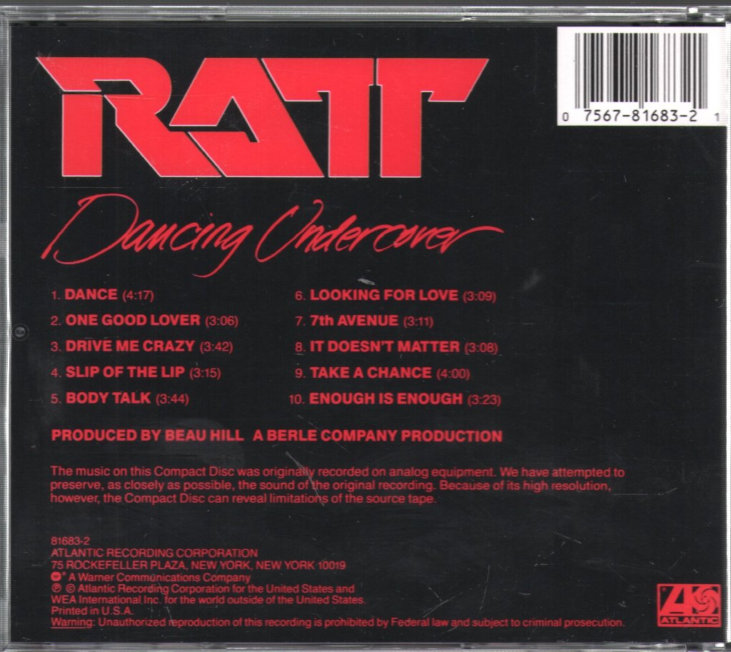 Ratt - Dancing Undercover - Cd