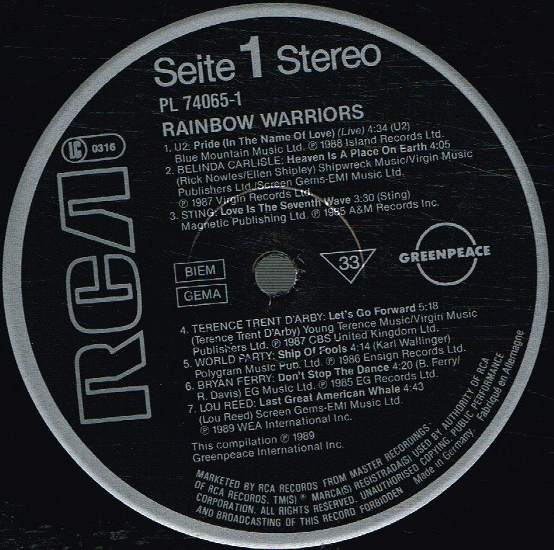 Various Artists - Greenpeace Rainbow Warriors - Double Lp