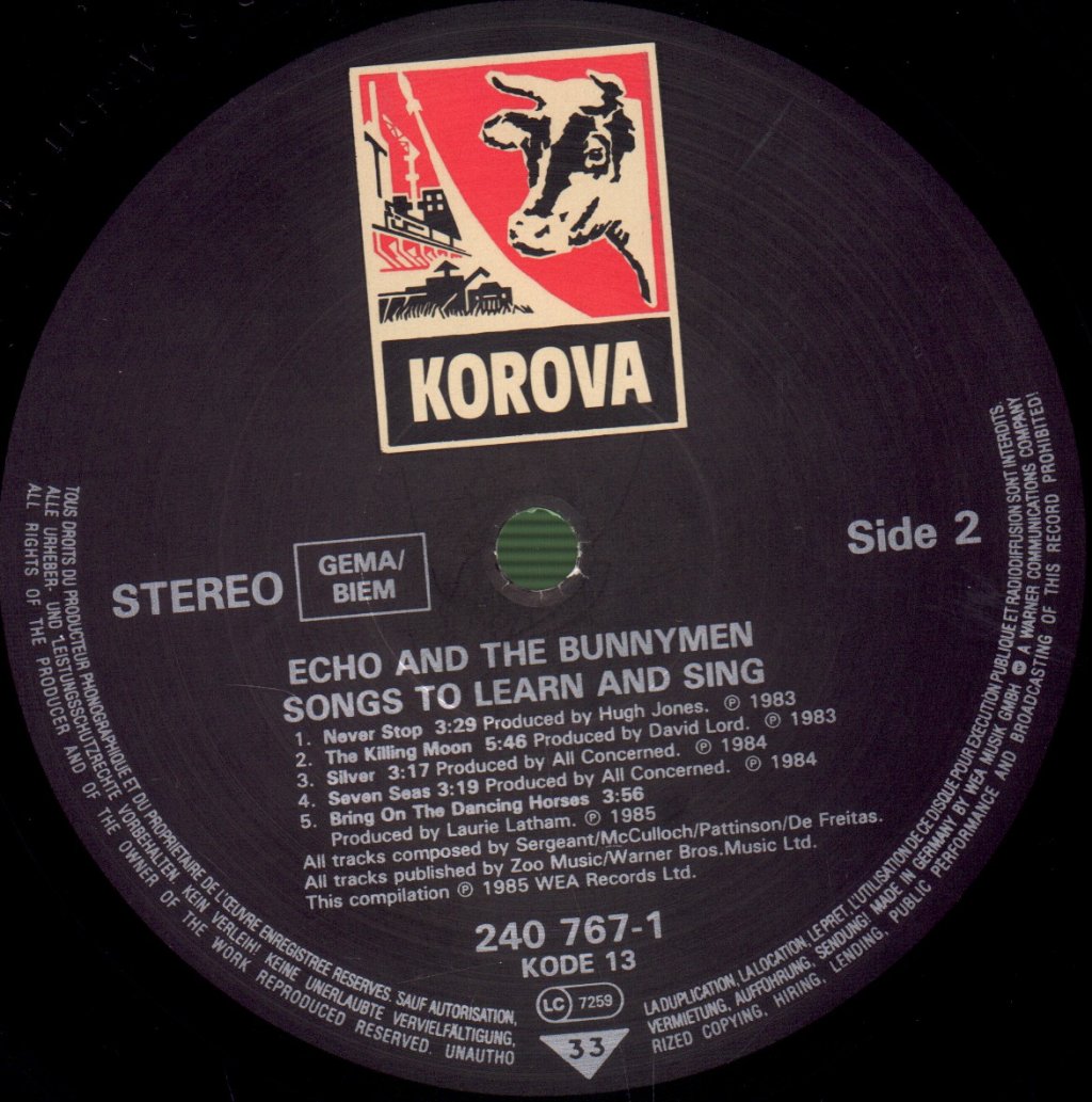 Echo & The Bunnymen - Songs To Learn & Sing - Lp