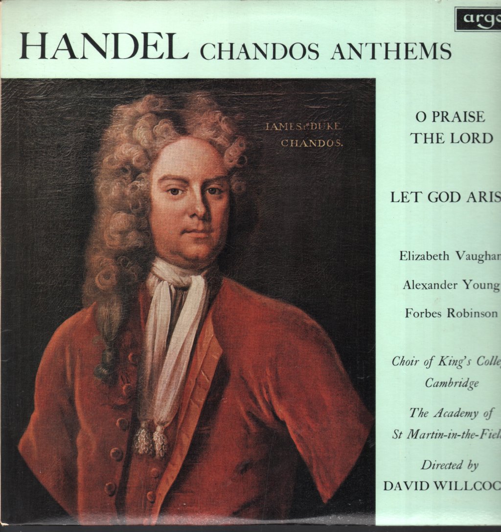 Elizabeth Vaughan / Alexander Young / Forbes Robinson / ASMF / David Willcocks - Handel - Chandos Anthems - Lp