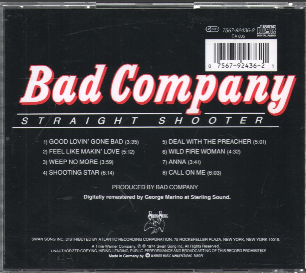 Bad Company - Straight Shooter - Cd