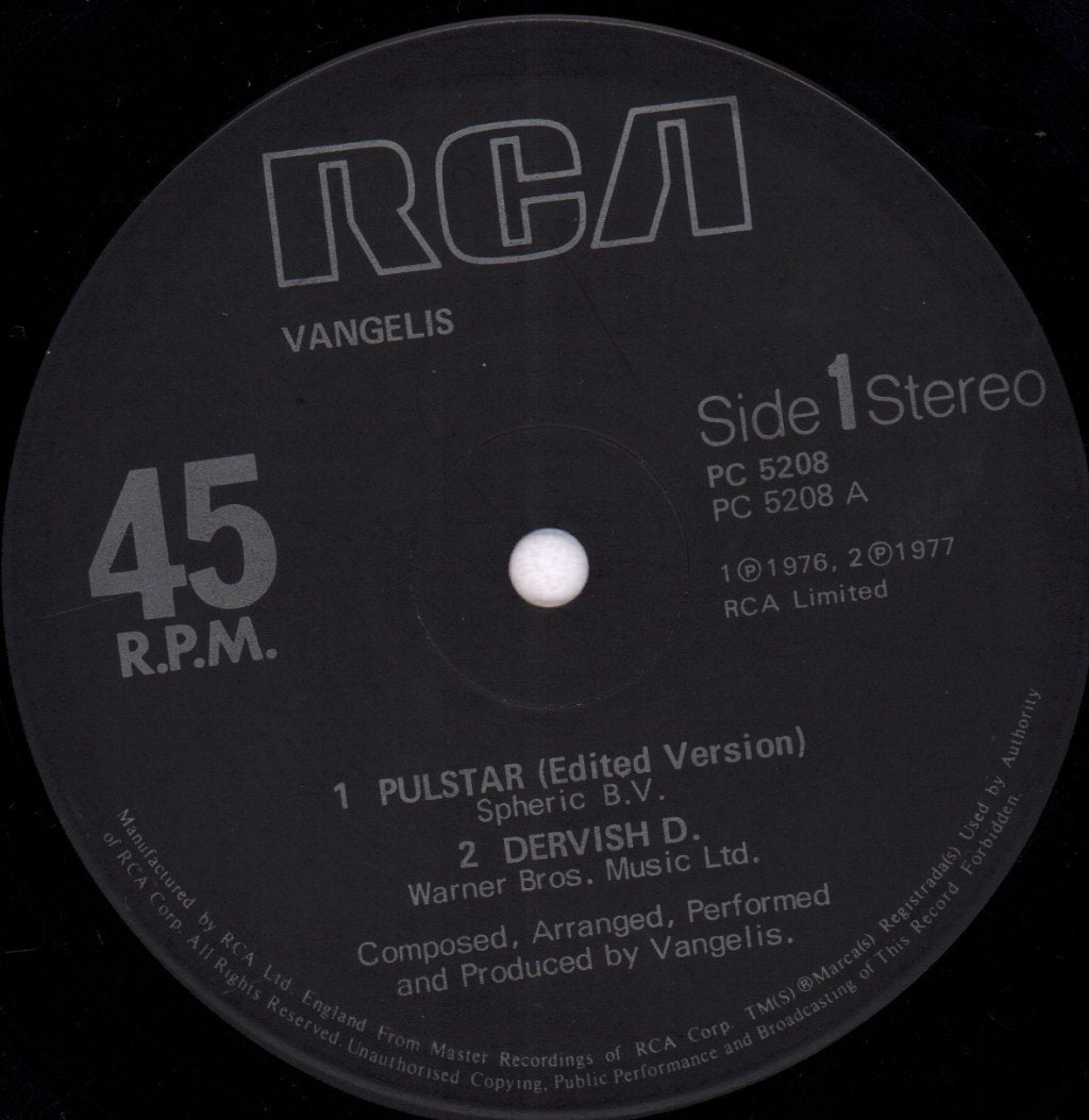 Vangelis - Pulstar - 12 Inch