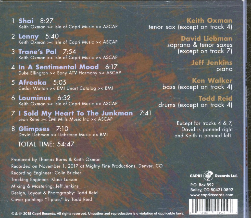 Keith Oxman - Glimpses - Cd