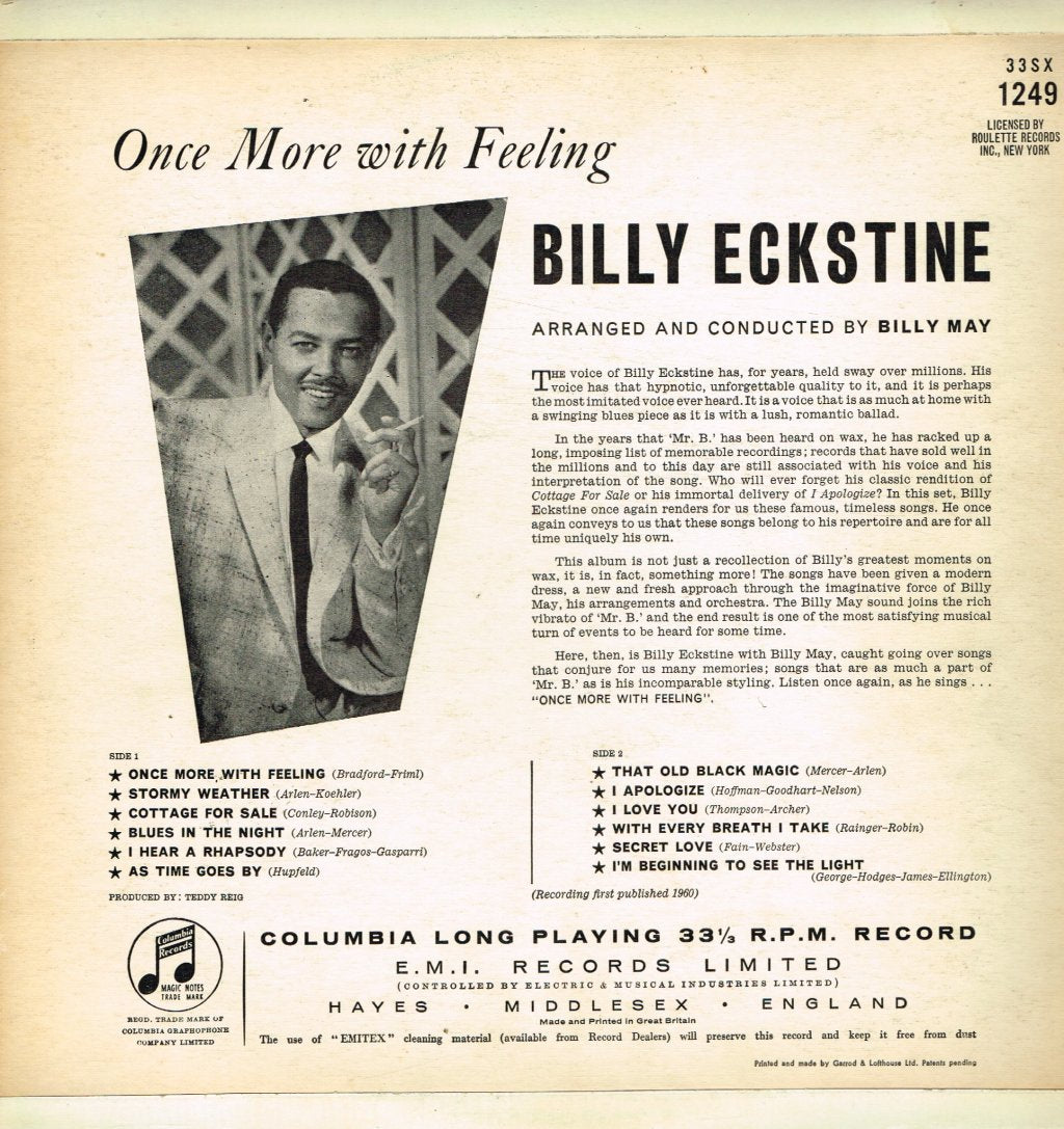Billy Eckstine - Once More With Feeling - Lp
