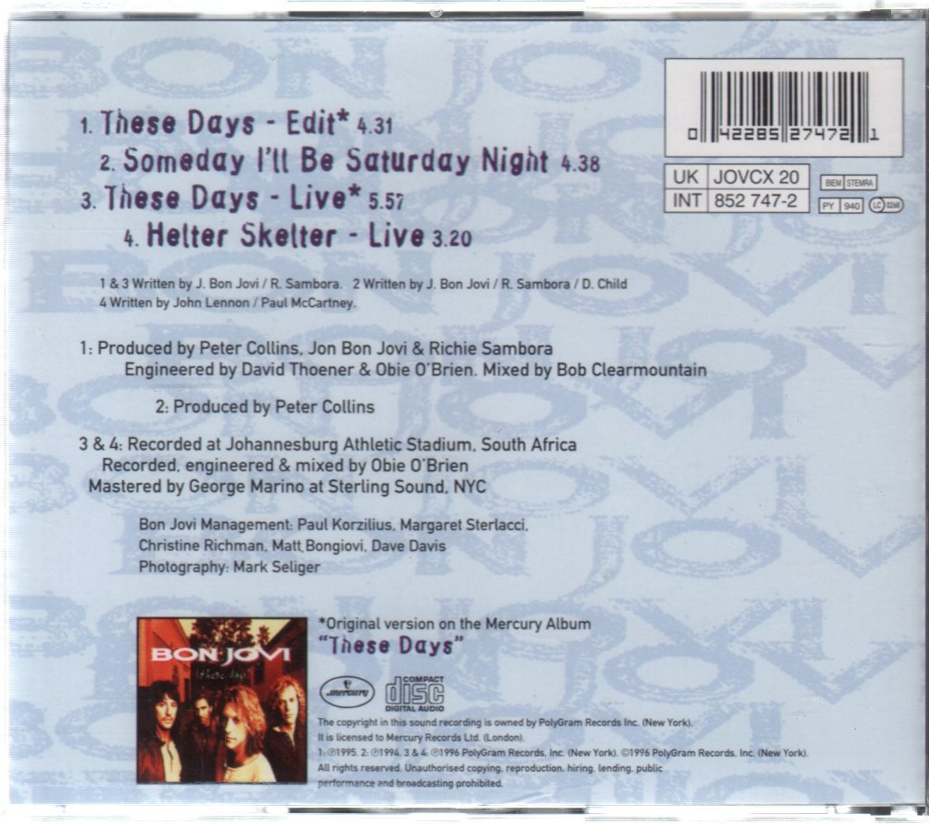 Bon Jovi - These Days - Cd