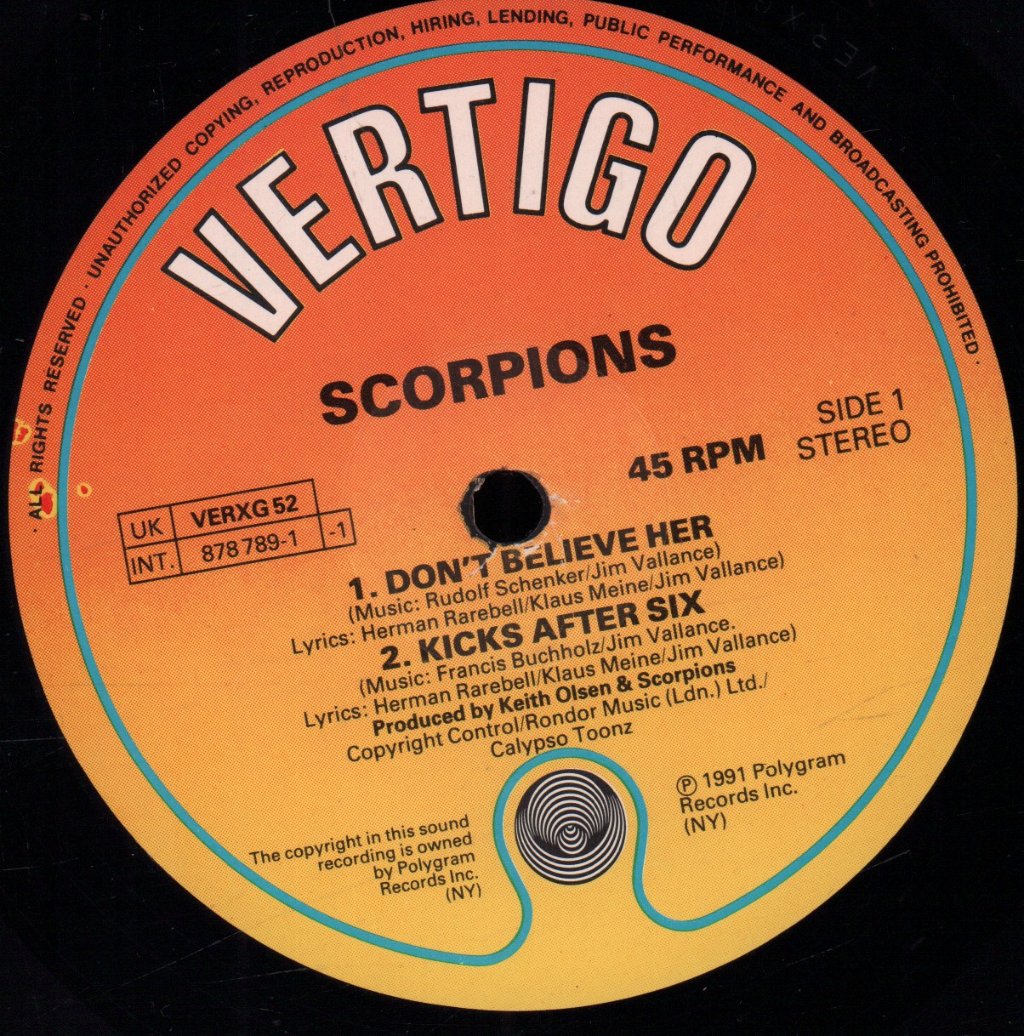 Scorpions - Don't Believe Her - 12 Inch