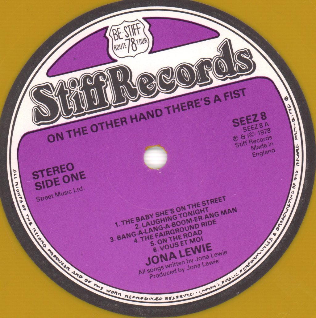Jona Lewie - On The Other Hand There's A Fist - Lp