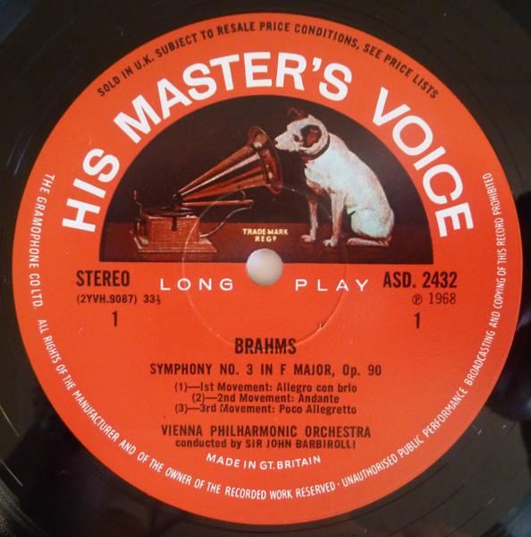 Vienna Philharmonic Orchestra - Brahms Symphony No. 3 - Lp