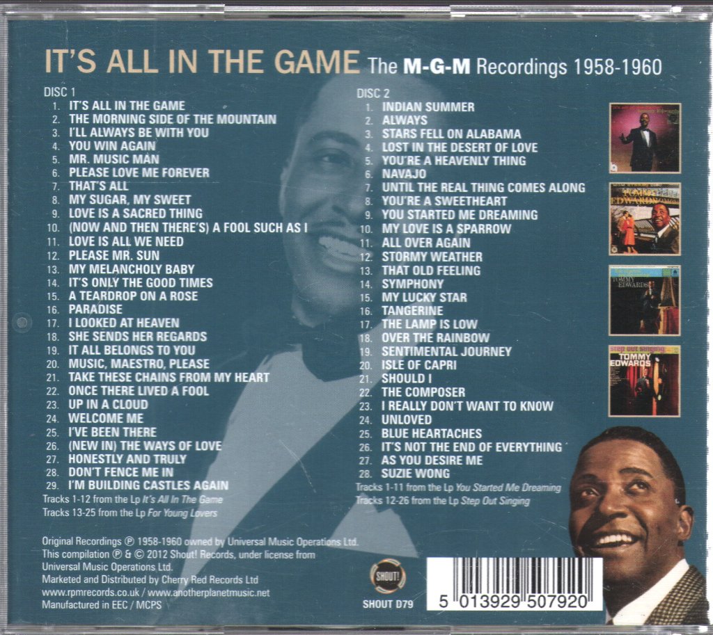 Tommy Edwards - It's All In The Game: The M-G-M Recordings 1958 - 1960 - Double Cd