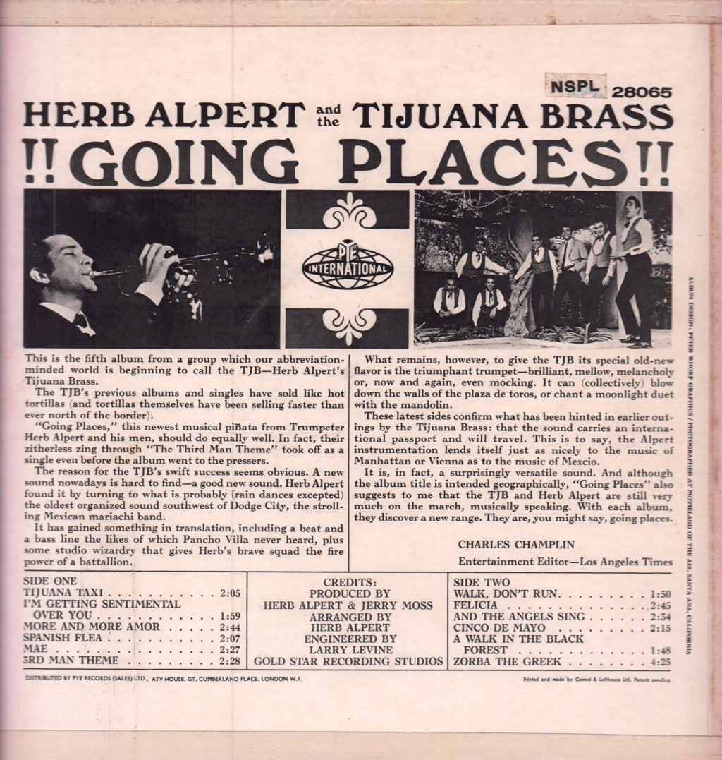 Herb Alpert And The Tijuana Brass - Going Places - Lp