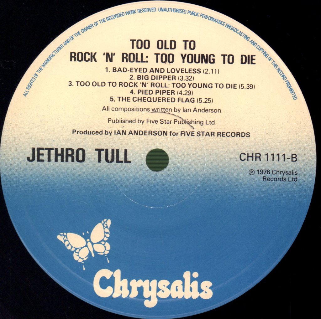 Jethro Tull - Too Old To Rock 'N' Roll Too Young To Die - Lp