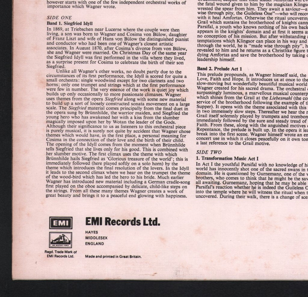 Sir Adrian Boult / London Symphony Orchestra - Sir Adrian Conducts Wagner Vol. 3 - Siegfried Idyll - Lp