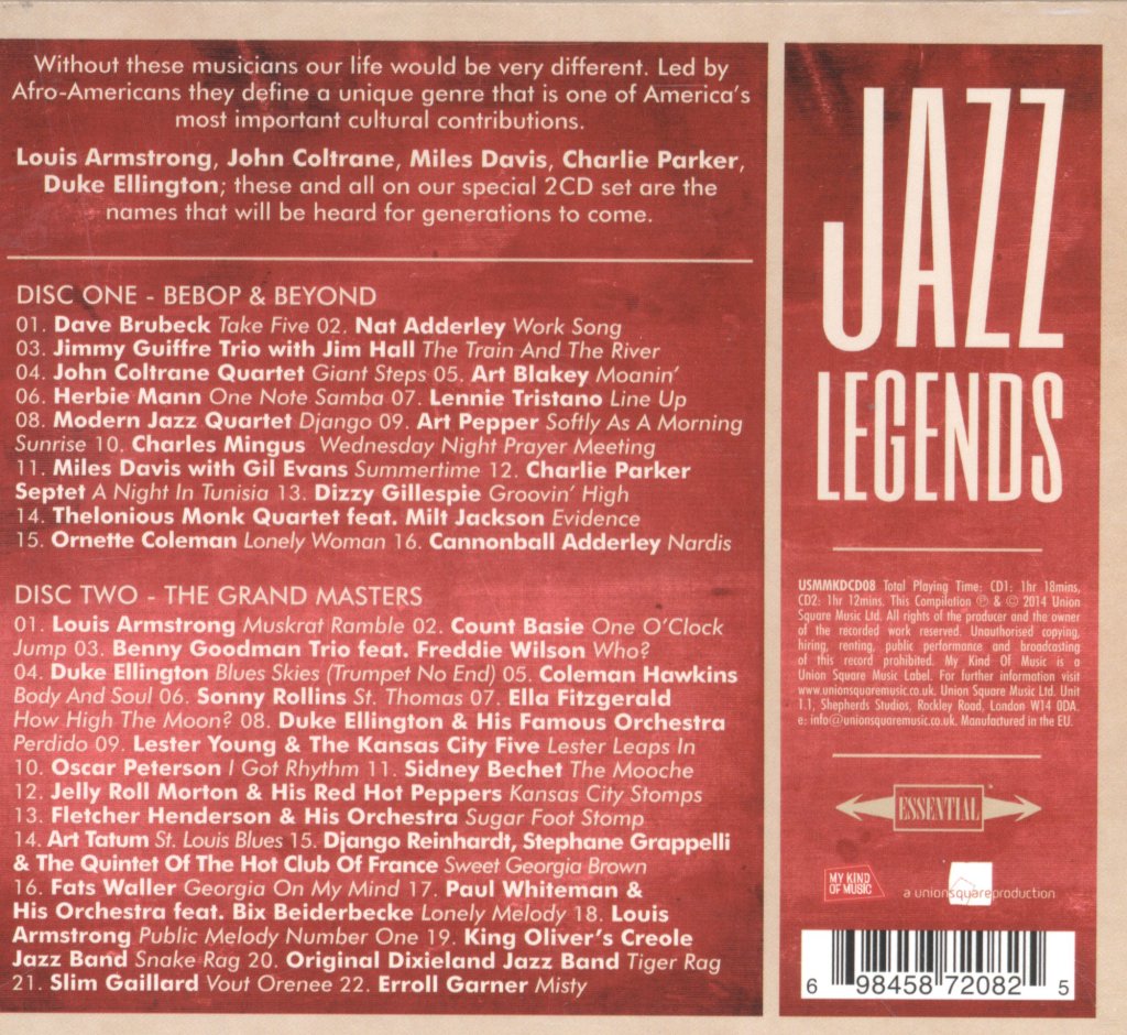 Various Artists - Jazz Legends (The Musicians Who Define A Genre) - Double Cd