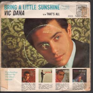 Vic Dana - Bring A Little Sunshine - 7 Inch