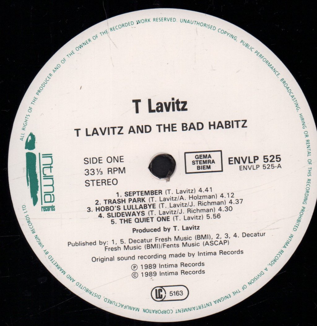 T Lavitz - T Lavitz And The Bad Habitz - Lp