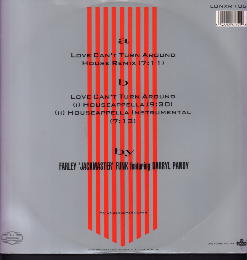 Farley Jackmaster Funk featuring Darryl Pandy - Love Can't Turn Around - 12 Inch