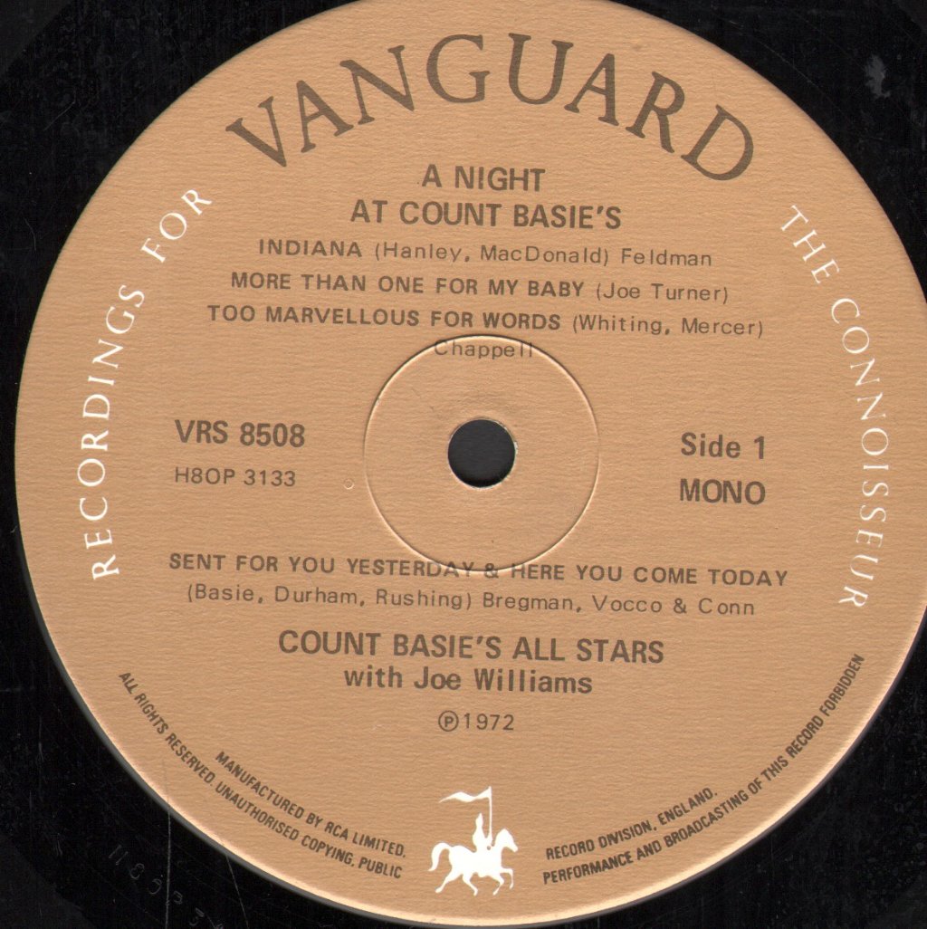 Count Basies All Stars With Joe Williams - A Night At Count Basie's - Lp