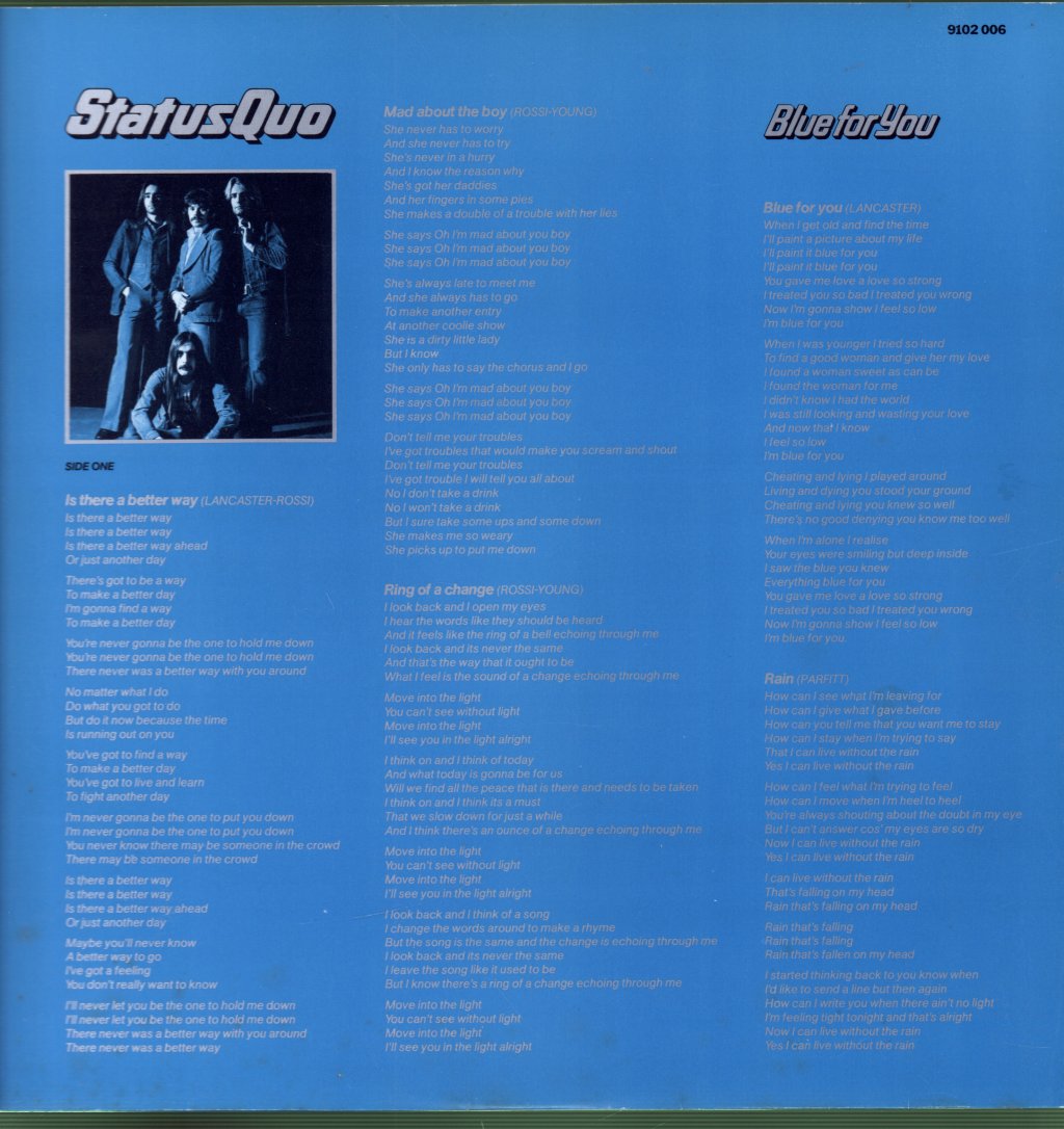 Status Quo - Blue For You - Lp