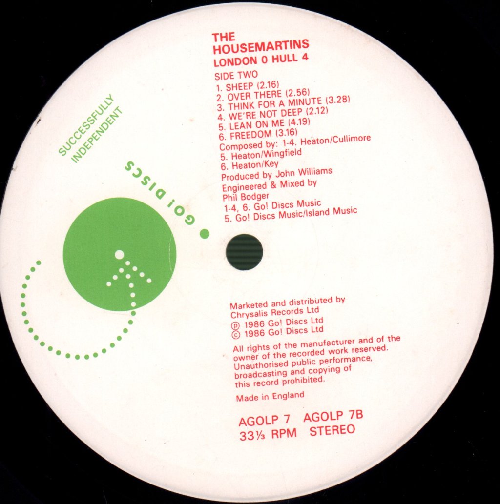 Housemartins - London 0 Hull 4 - Lp