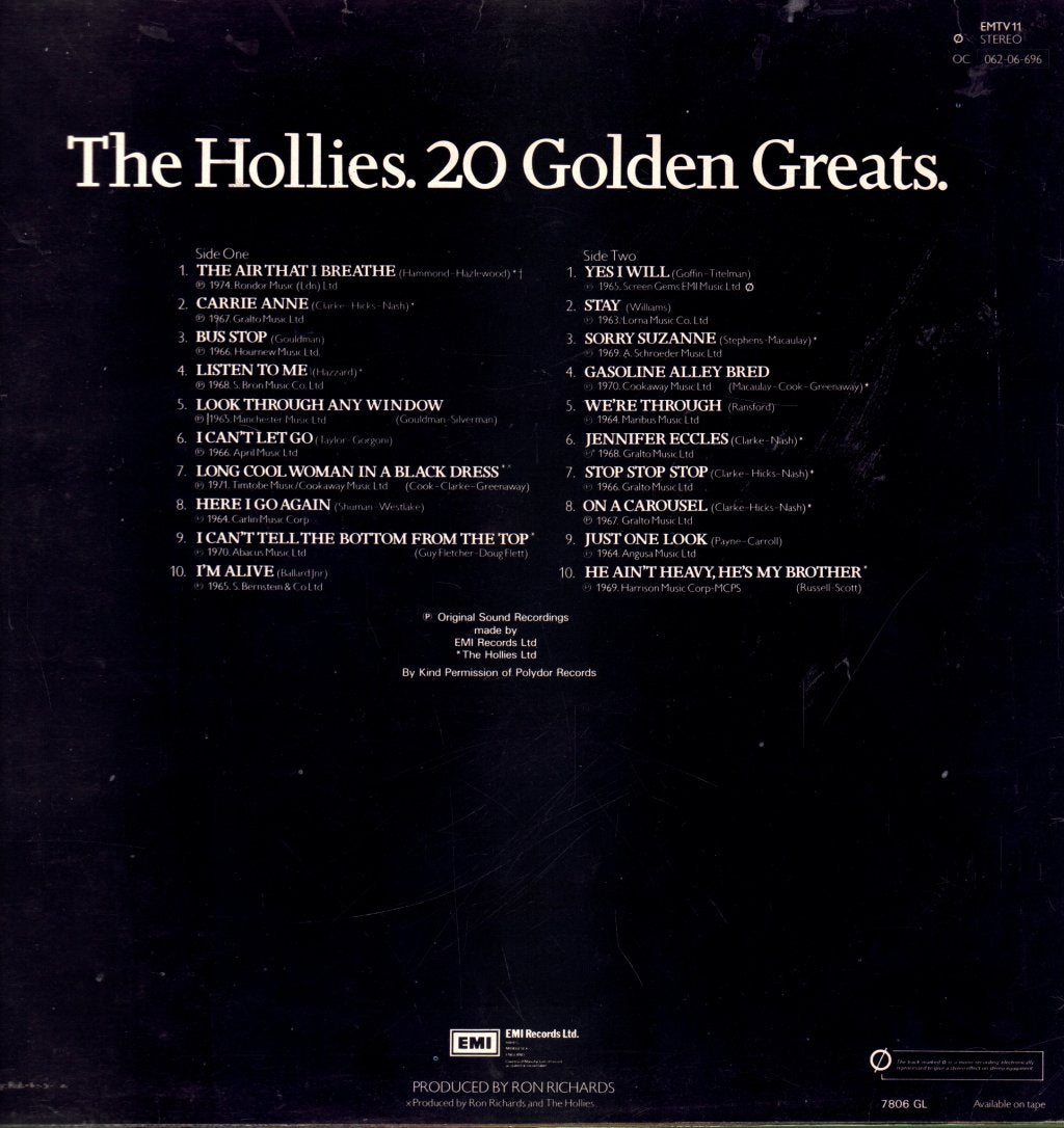 Hollies - 20 Golden Greats - Lp