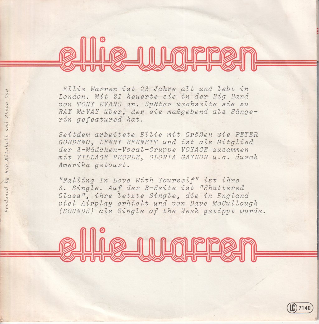 Ellie Warren - Falling In Love With Yourself / Shattered Glass - 7 Inch