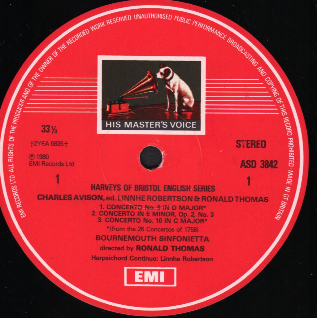 Bournemouth Sinfonietta - Charles Avison - Six Concertos - Lp