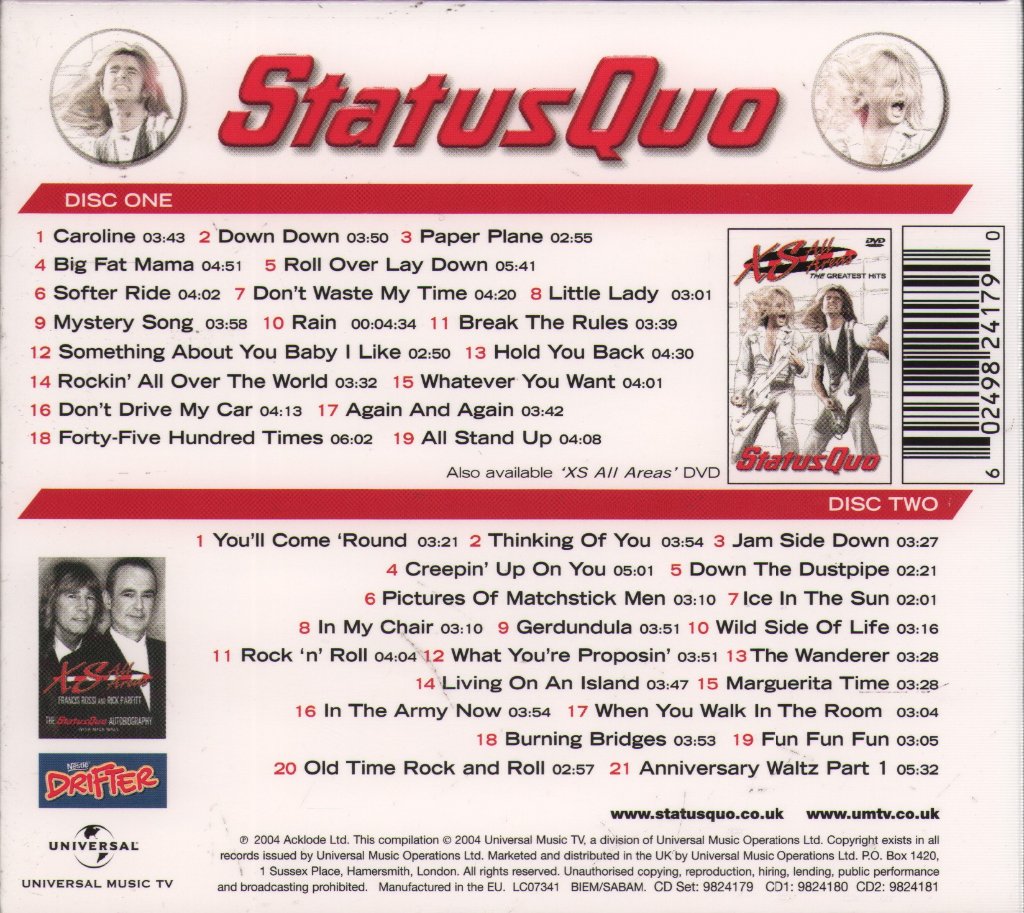 Status Quo - XS All Areas (The Greatest Hits) - Double Cd