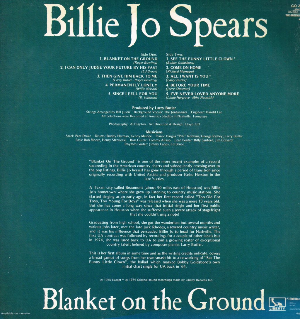 Billie Jo Spears - Blanket On The Ground - Lp