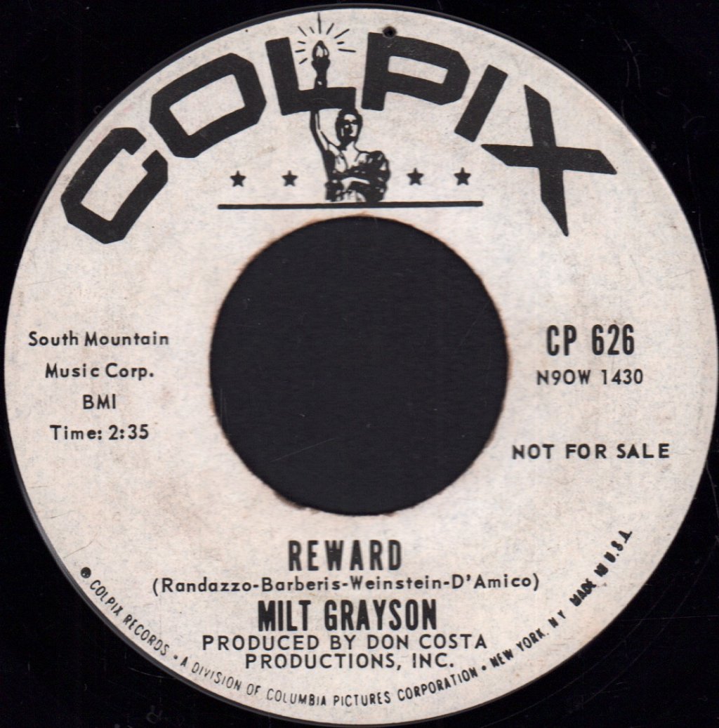 Milt Grayson - Reward - 7 Inch