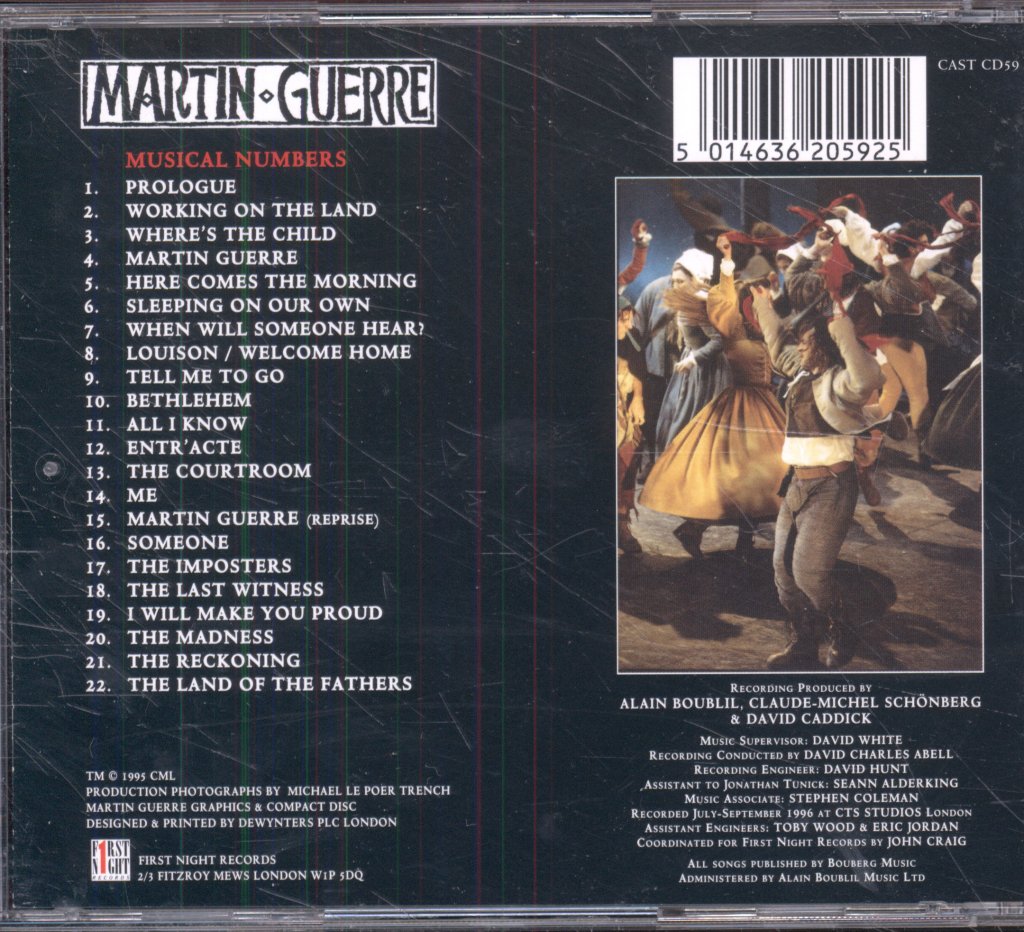 London Cast Martin Guerre - Martin Guerre (London Cast Recording) - Cd