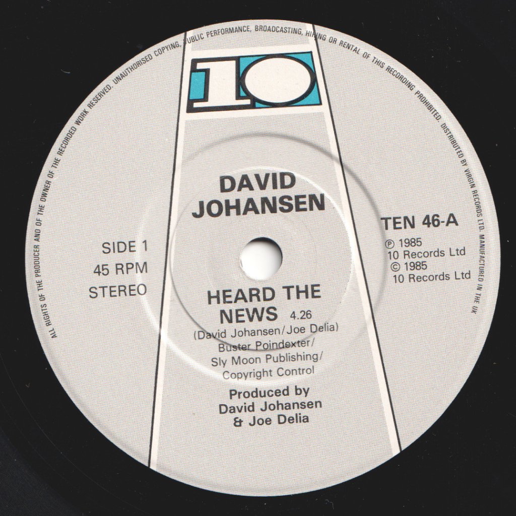 David Johansen - Heard The News - 7 Inch