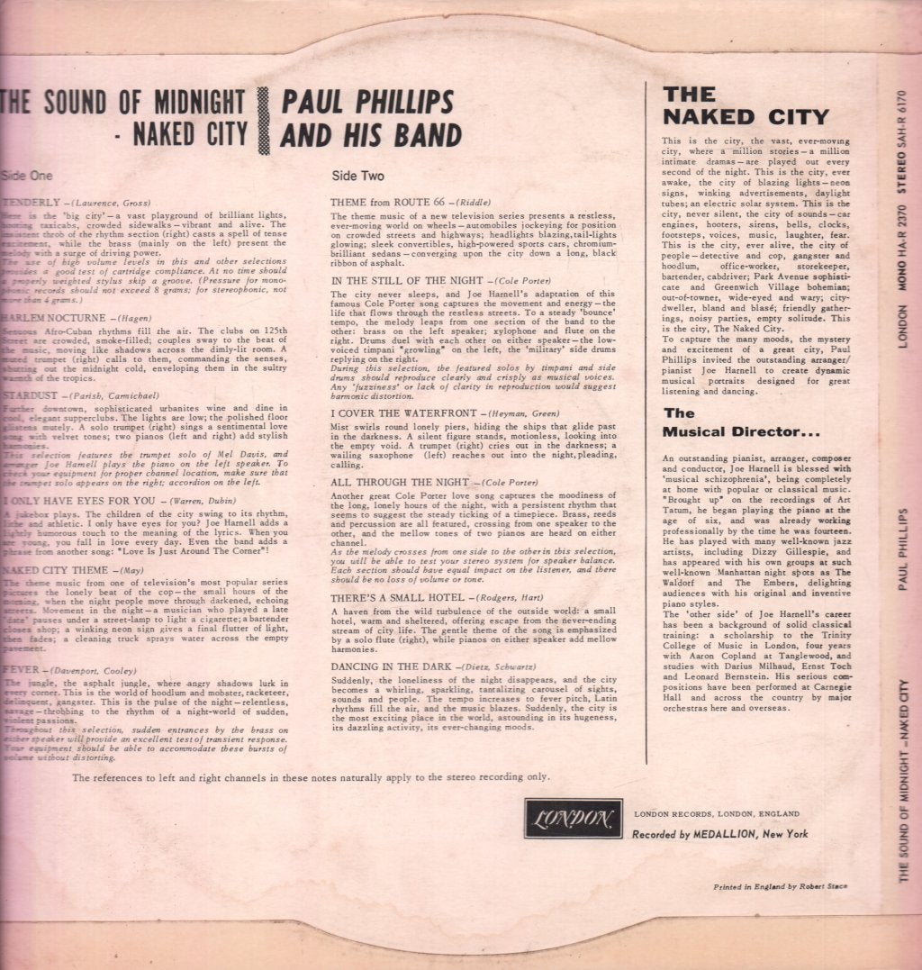 paul phillips and his band - Sound Of Midnight Naked City - Lp