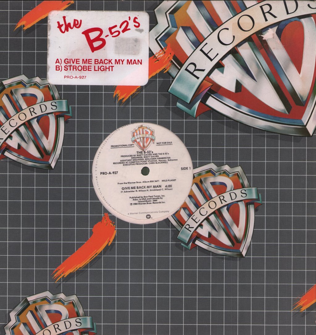 B-52's - Give Me Back My Man / Strobe Light - 12 Inch
