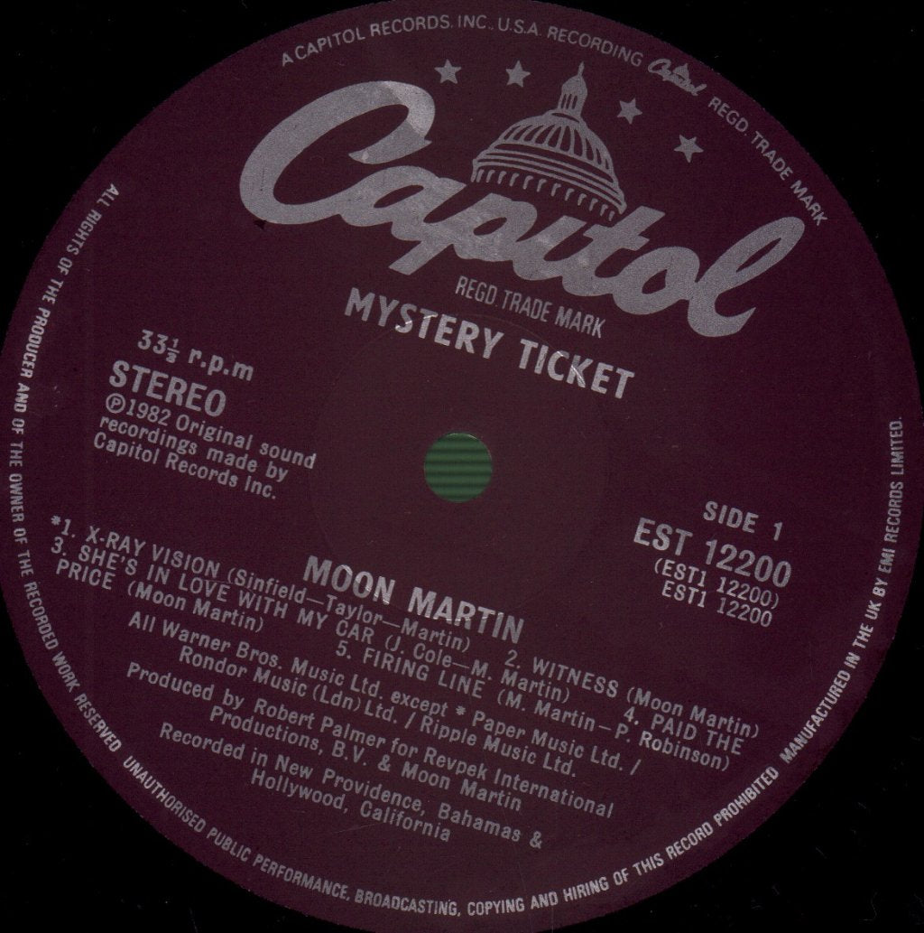 Moon Martin - Mystery Ticket - Lp