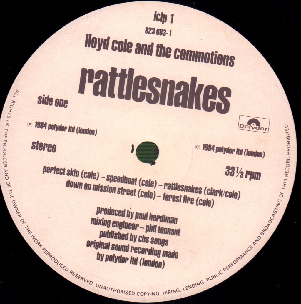 Lloyd Cole And The Commotions - Rattlesnakes - Lp