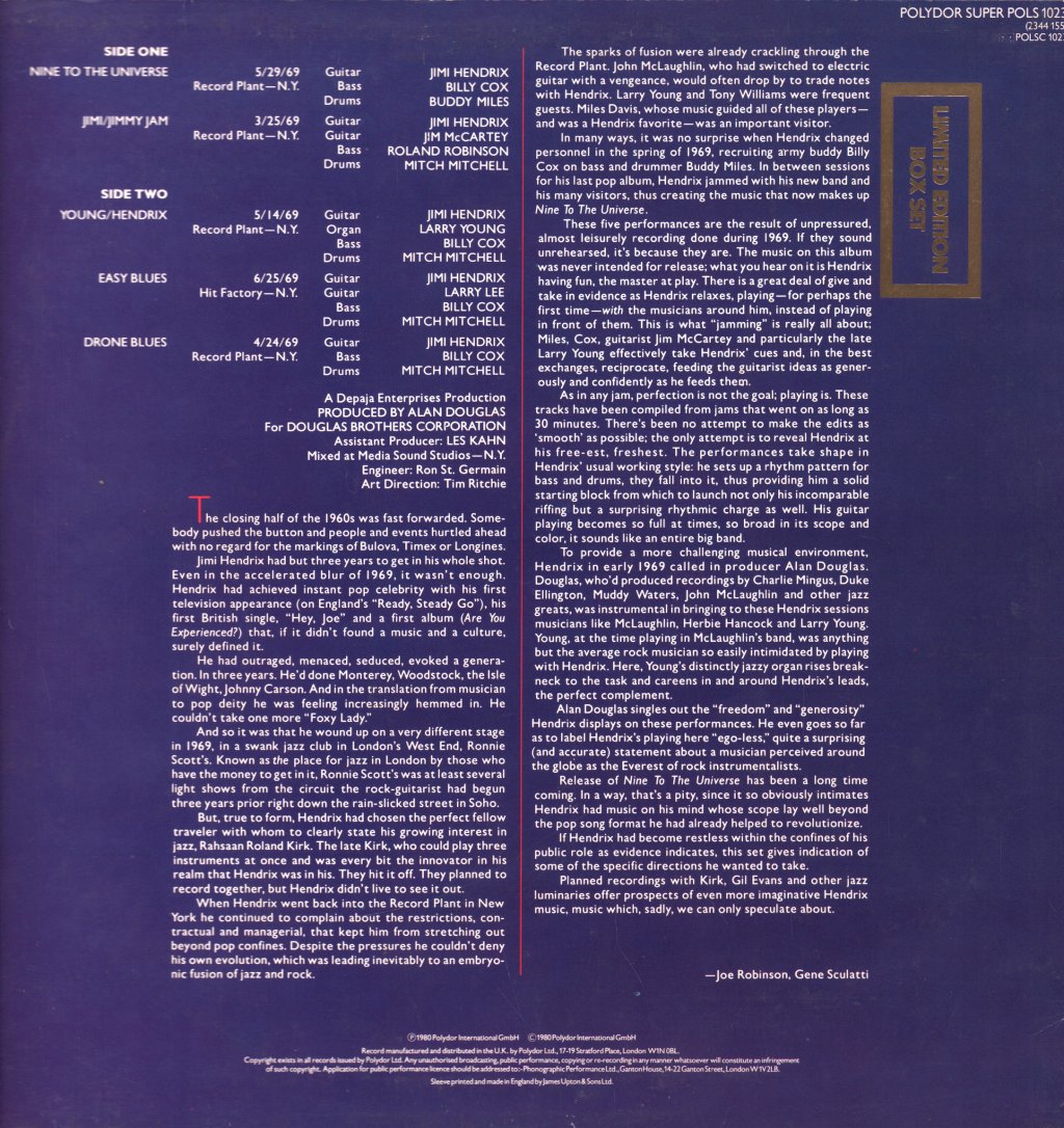 Jimi Hendrix - Nine To The Universe - Lp