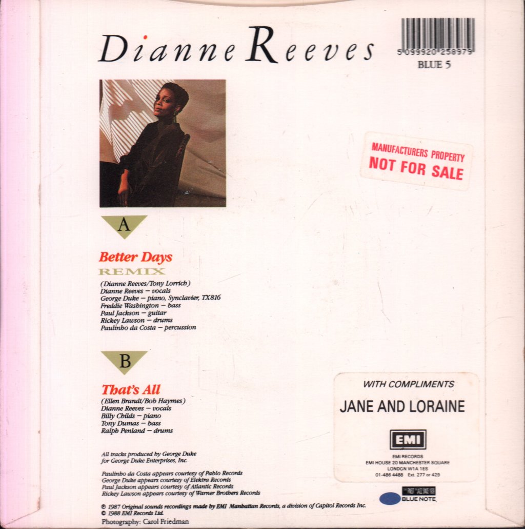 Dianne Reeves - Better Days - 7 Inch