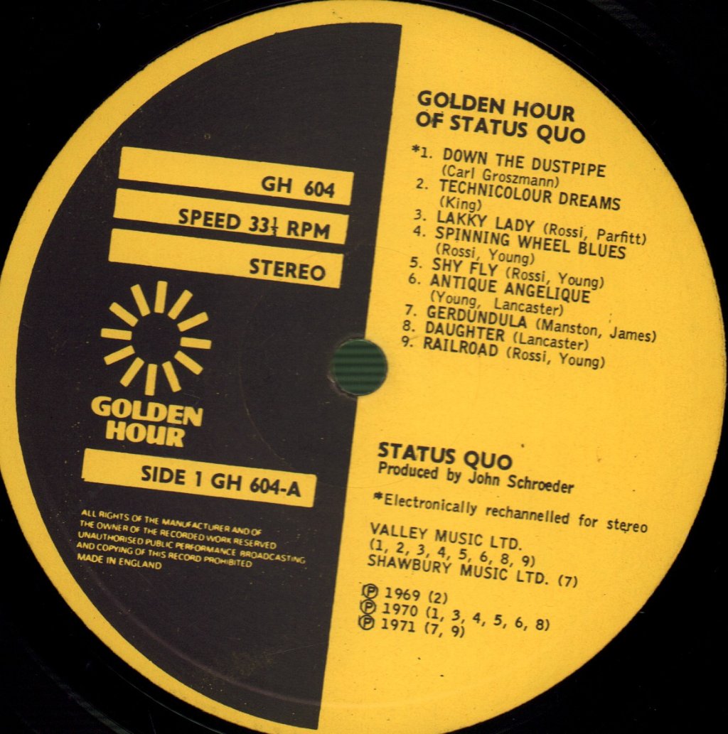 Status Quo - Down The Dustpipe - Lp