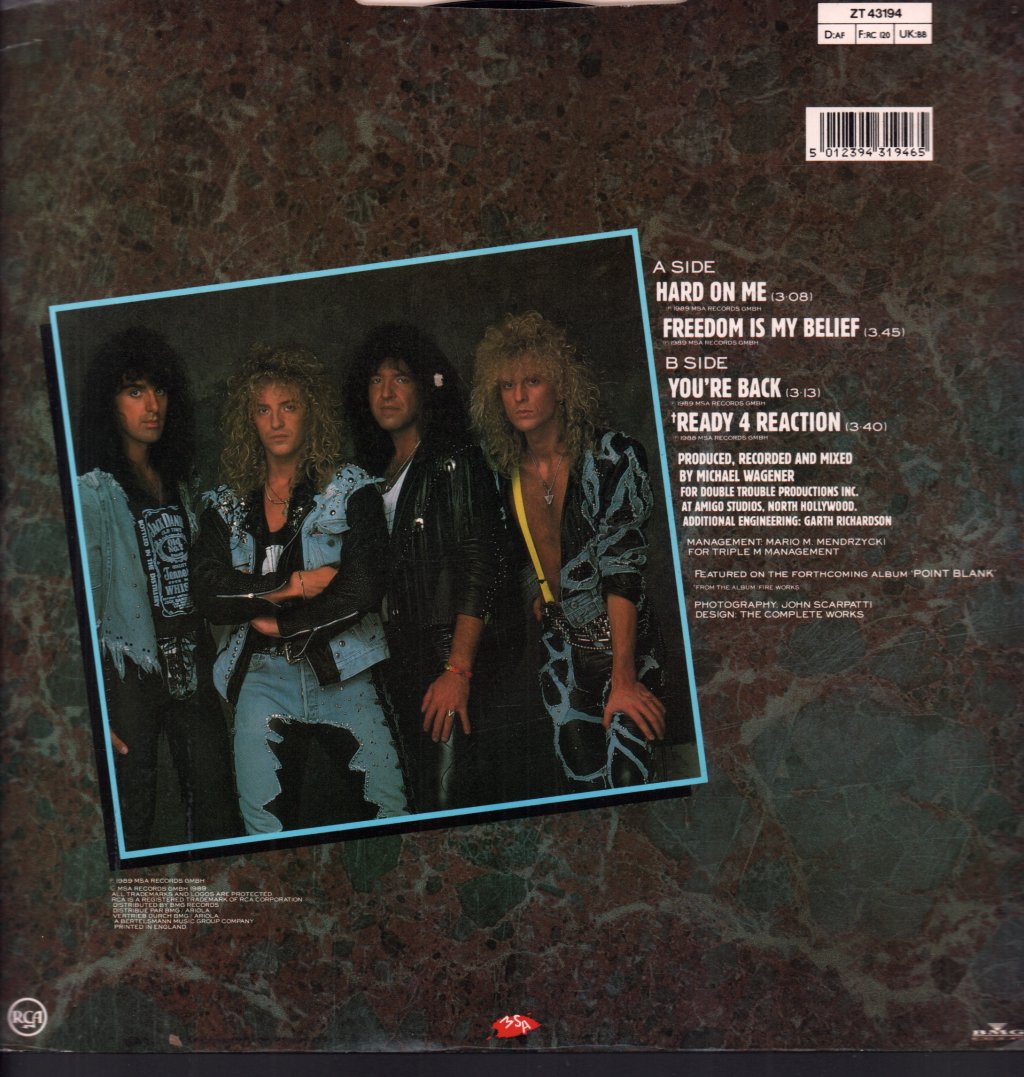 Bonfire - Hard On Me - 12 Inch