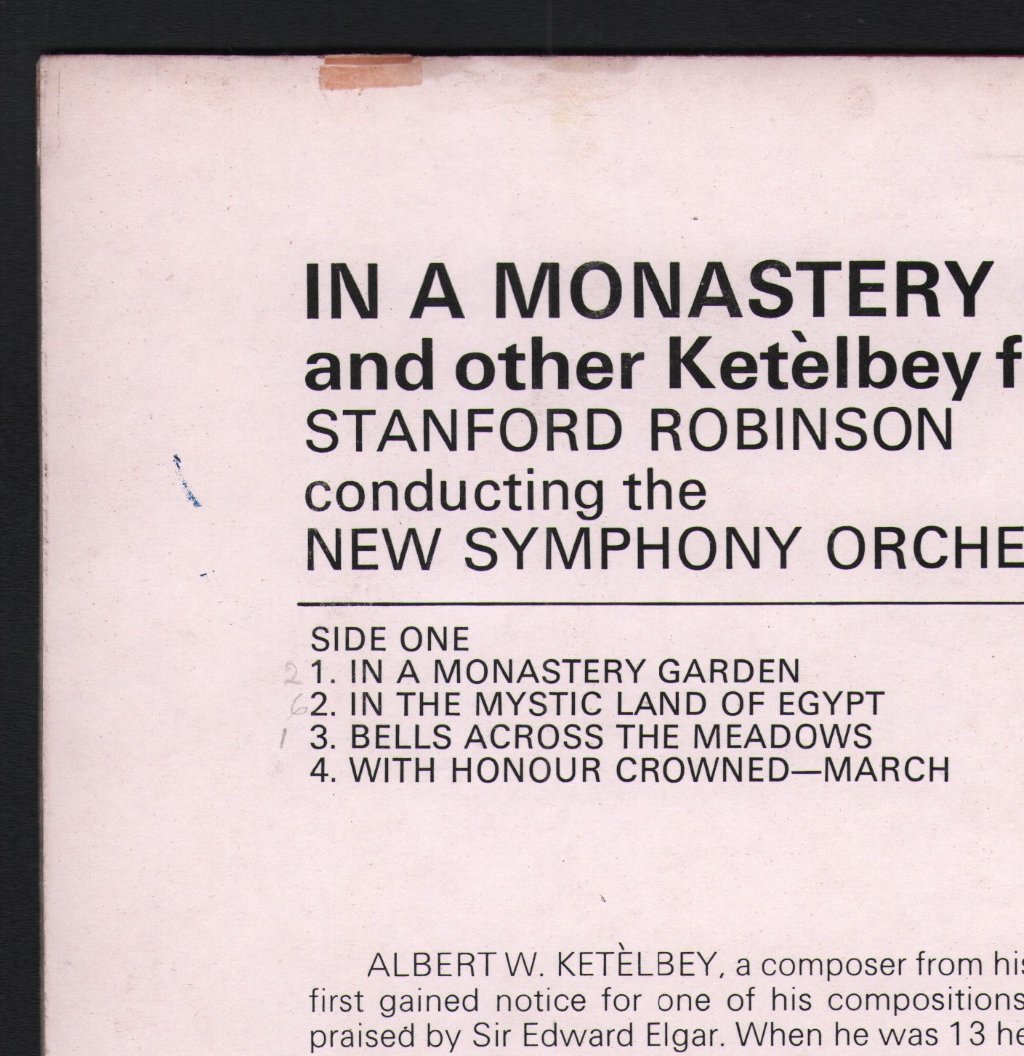 Stanford Robinson / New Symphony Orchestra Of London - In A Monastery Garden - Lp
