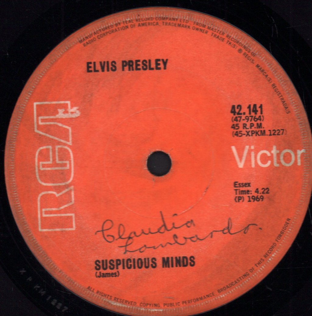 Elvis Presley - Suspicious Minds - 7 Inch