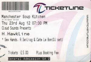 H Hawkline - Manchetser Soup Kitchen 23Rd August 2012 - Ticket
