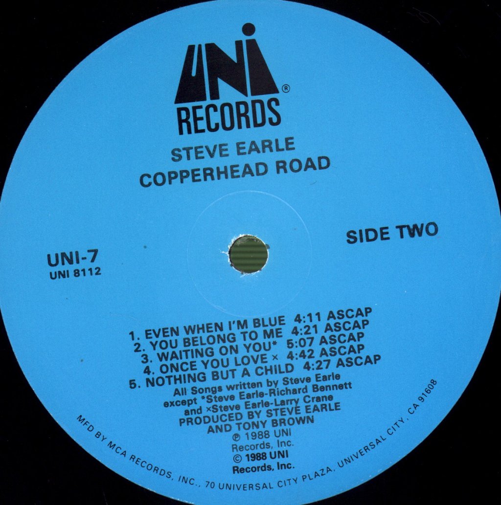 Steve Earle - Copperhead Road - Lp