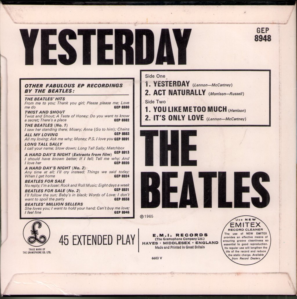 Beatles - Yesterday - 7 Inch